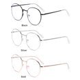 thumbnail image 2 of Women Men Portable Round Metal Glasses Ultra Light Frame Eye Protection Anti-Blue Light Eyeglasses BLACK, 2 of 8