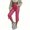 Hot Pink, variant on QSAWXQZ Women's Faux Leather Capri Pants with Pockets Elastic Waist Straight Leg Cropped Pants XL