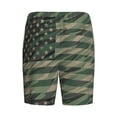 thumbnail image 5 of Naloa Jungle Green Camo USA Flag Men's Short Pajama Pants, Lounge Comfort Shorts with Elasticized Waistband and Side Pockets - Small, 5 of 9