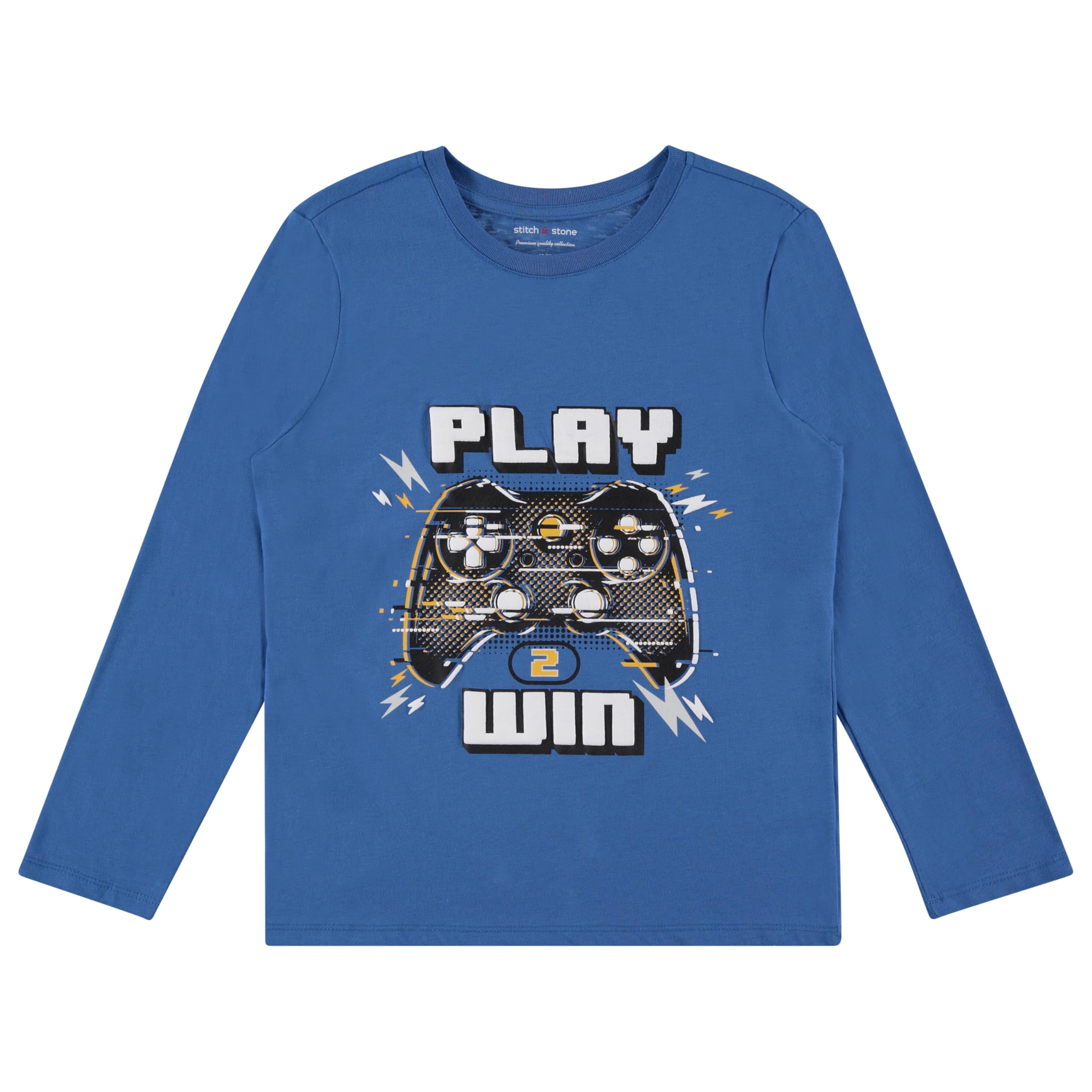 Stitch & Stone Boys 4-Pack Long Sleeve Graphic Tops, Stylish and