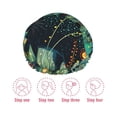 thumbnail image 5 of Kdxio Mystical Black Cat Fireflies Print Shower Cap for Women,Elastic and Reusable,Double Waterproof Layers Bathing Hat, 5 of 6