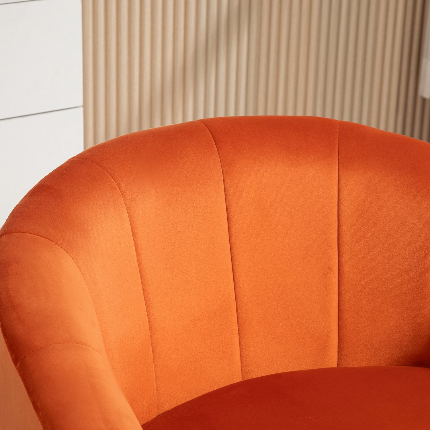 US Pride Furniture Modern Accent Armchair Luxury Gold Frame and Multi-colored Velvet Material Infuse Elegant Flair Red Orange