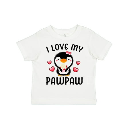 

Inktastic I Love My Pawpaw with Cute Penguin and Hearts Gift Toddler Toddler Girl T-Shirt