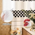 thumbnail image 3 of No Hook Shower Curtain, Sunflowers Rooster Shower Curtains for Bathroom with See Through Top Window, Farmhouse Vintage Beige Wooden Plaid Waterproof & Washable Bath Curtain Stand Up Stall 36"x72", 3 of 9