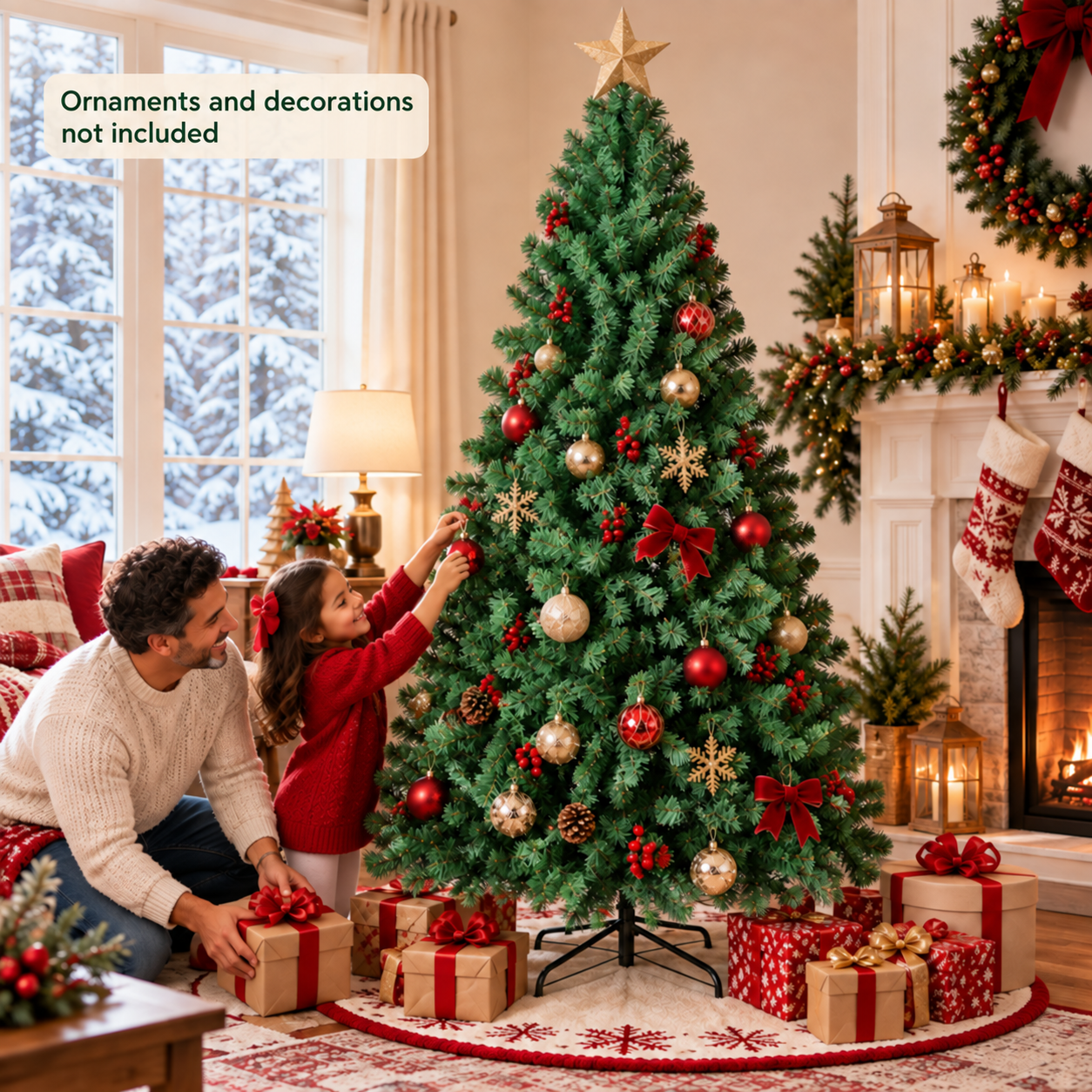 Vebreda 6' Artificial Hinged Christmas Tree, 1,000 Branch Tips, Green photo 5