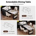 thumbnail image 2 of Îlot de Cuisine de Rangement Double avec 2 Prises CA et Port Usb et Table à Manger Extensible pour 2 à 6 Personnes, 2 of 26