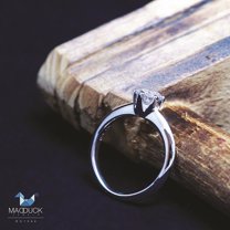 0.50 Carat SOLITAIRE Cubic Zirconia / Sterling Silver 925 Ring / Rhodium plated Nickel-Free / MadDuckJewels RG1544