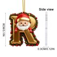 thumbnail image 3 of DAMAI 26 Letter Gold Christmas Ornaments With Cartoon Santa Claus- 2D Initial Ornaments for Christmas Tree, Personalized Name Decorations with Alphabet Letters for Holiday Decor, 3 of 3