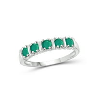 JewelersClub Emerald Ring Birthstone Jewelry – 0.60 Carat Emerald 0.925 Sterling Silver Ring Jewelry – Gemstone Rings with Hypoallergenic 0.925 Sterling Silver Band