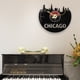 thumbnail image 3 of Reloj de pared retro con diseño de Chicago Skyline, disco de vinilo, 30 cm, 3 of 3