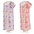 thumbnail image 2 of JEFFRICO Womens 2 Pack Nightgowns Short Sleeve Sleepwear Soft Pajama Dress Nightshirts, 2 of 4