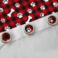thumbnail image 4 of Homewish Cute Dog Paw Bone Blackout Curtains Set of 2 (52x84 Each),Vintage Red Black Grid Curtain,Cartoon Pet Decor, 4 of 6