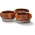 thumbnail image 3 of Nambe Braid Wood Condiment Server, Silver, 3 of 4