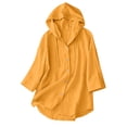 thumbnail image 5 of Axiiglly 3/4 Sleeve Tops for Women Cotton Linen Button Down Sun Protection Shirts Lightweight Breathable Summer Casual Hiking Shirt, S-2XL, 5 of 6