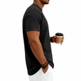 thumbnail image 6 of Men's Summer Vintage Solid Crewneck T-Shirt, Short Sleeve Textured Stretch Casual Tee, Loose Breathable Vacation Daily Wear, Big and Tall Sizes S-3XL Black, 6 of 9