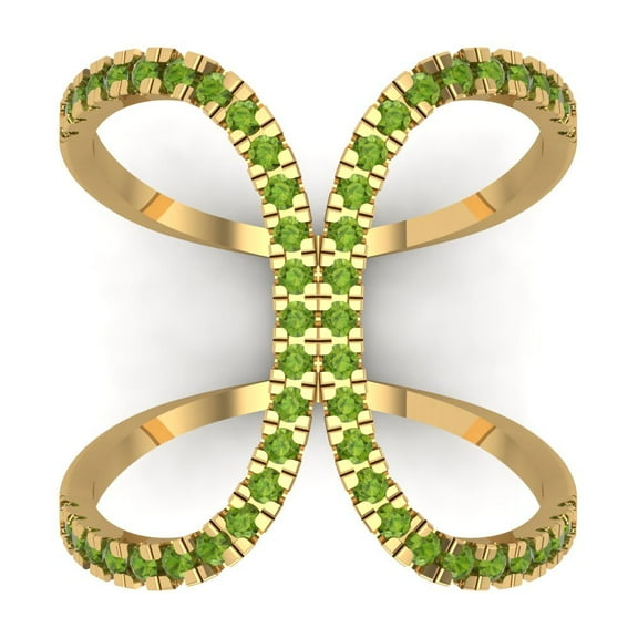 Statement Engagement Ring for Women - 0.5ct Natural Peridot in 14K Yellow Gold Promise Ring