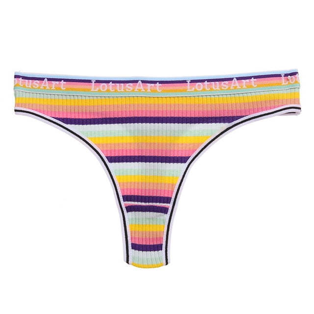 TrowBridge bragas sexys para mujer, tangas de algodón a rayas, lencería deportiva transpirable, ropa interior bonita, calzoncillos acogedores para mujer