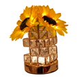 thumbnail image 3 of Girasol Lámpara de mesa de noche LED Luz de noche Luz ambiental Lámpara de vidrio Sombra Hogar Lámpara de flores artificiales para inauguración de la Yinane Lámpara de noche, 3 of 8