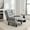 Grey check, variant on Upholstered Wingback Recliner Chair, Plaid Recliner Chair Armchair Adjustable Footrest Push Back Reclining Sofa, Mid Century Modern Lounge Armchair for Living Room, Bedroom, Reading -- Blue