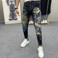 thumbnail image 2 of Pantalones vaqueros para hombre, estilo hip hop, holgados y rectos, originales, de Kpop, moda coreana, vaqueros para hombre, holgados, nuevos, rotos, con agujeros, góticos, 2 of 5