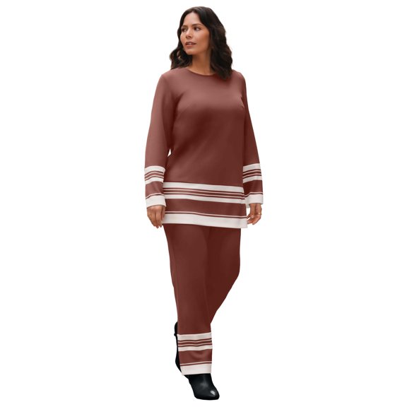 Avenue Women's Plus Size Border Stripe Tunic