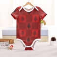 thumbnail image 6 of Red Plaids Black Christmas Trees Pure Cotton Bodysuit Short Sleeve Pajamas One-Piece Romper Unisex 12M, 6 of 6