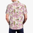 thumbnail image 4 of Daiia Lilies Flowers Pattern Men’s Polo Shirts,Solid Deck Shirt,Classic Fit, Breathable Cotton Polo for Casual and Sport Wear-Medium, 4 of 9