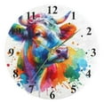 thumbnail image 5 of Cow Colorful and Painting Black 10 inch Wall Clocks Non Ticking Easy to Read Battery Decorative for Home Bathroom Kitchen Bedroom Living Room, 5 of 8