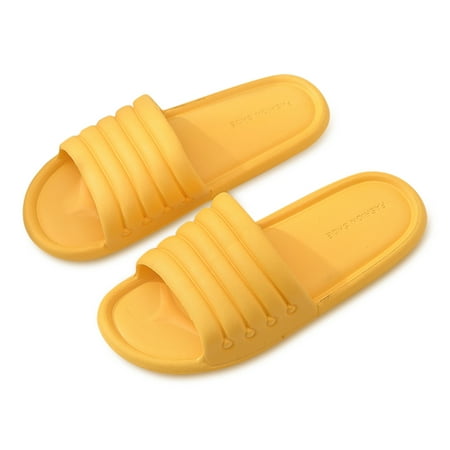 

〖Yilirongyumm〗 Yellow 40 Slippers For Women Home Couple Non-Slip Slippers Quick-Drying Family Indoor Shoes Flat Women Slipper