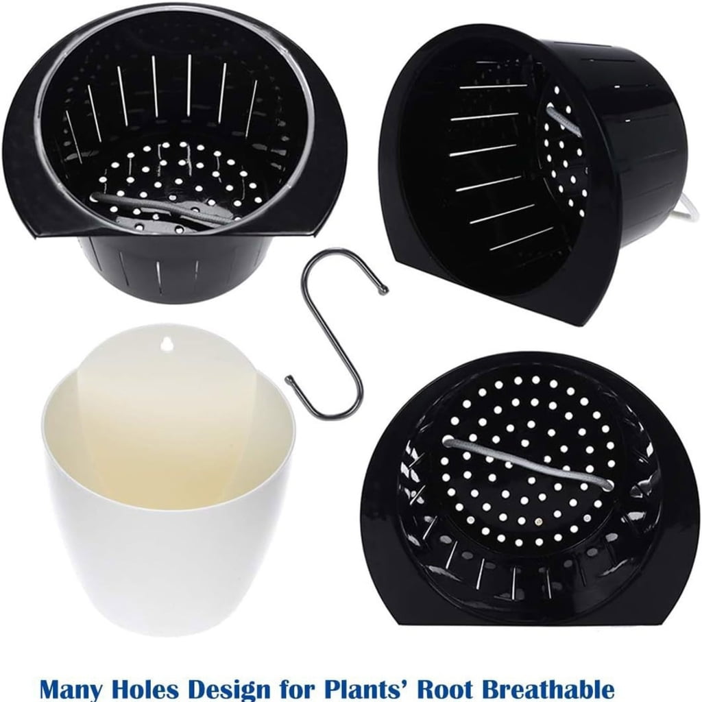 SelfWatering Wall Hanging Planter for Small Spaces and Home Gardening Effective Planting Pot for Balcony with S Hook