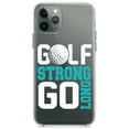 thumbnail image 1 of DistinctInk Clear Shockproof Hybrid Case for iPhone 11 Pro MAX (6.5" Screen) - TPU Bumper Acrylic Back Tempered Glass Screen Protector - Golf Strong Go Long, 1 of 1