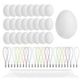 thumbnail image 2 of 25 huevos de Pascua blancos, decoración de Pascua, huevos falsos en blanco, conjunto de manualidades DIY, pintura para decoración de fiestas,, 2 of 9
