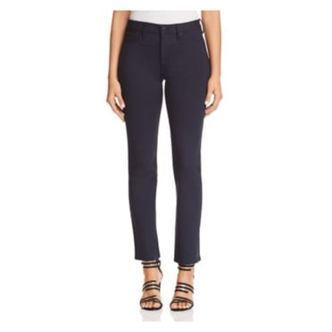 7 FOR ALL MANKIND Womens Navy Pocketed Zippered Ankle High Waist Jeans main image 0