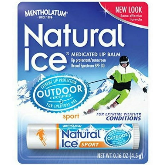 2 Pack - Mentholatum Natural Ice Sunscreen/Lip Protectant SPF 30 Sport 1 Each