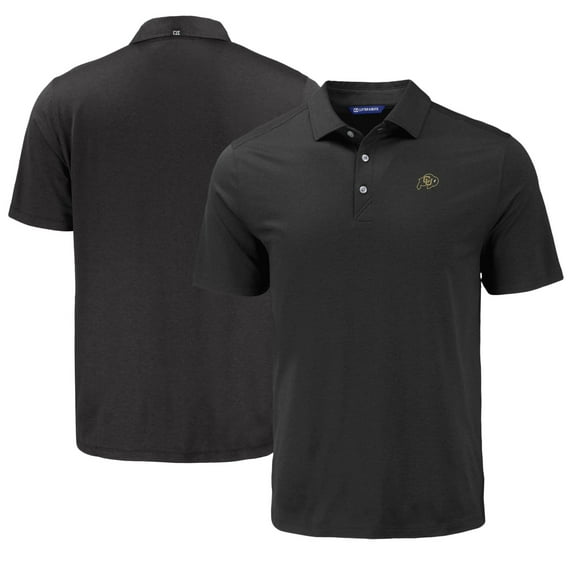 Men's Cutter & Buck Black Colorado Buffaloes Coastline Epic Comfort Eco Recycled Polo