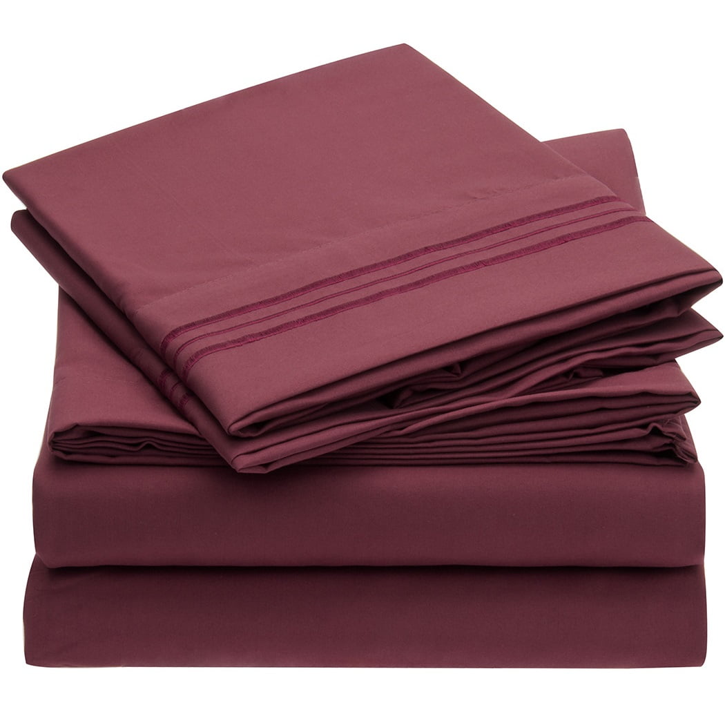 Mellanni Bed Sheet Set Brushed Microfiber 1800 Bedding Wrinkle