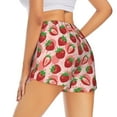 thumbnail image 3 of Bixox Women's Cute Strawberry pattern 2 in 1 Running Shorts - Lightweight Athletic Workout Gym Yoga Shorts Liner with Pockets - Small, 3 of 7