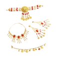 thumbnail image 4 of Conjunto de joyas para danza del vientre, regalos, cadena para el cabello con borlas para fiesta de Halloween Pendientes de clip, 4 of 6