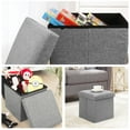 thumbnail image 6 of Collapsible Storage Ottoman Foot Rest, Gray, 6 of 8