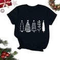 thumbnail image 1 of Puntoco Camiseta de manga corta con cuello redondo y estampado navideño para mujer Camiseta de manga corta con cuello redondo, 1 of 4