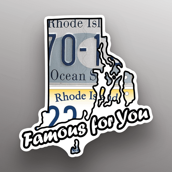 Famous For You Rhode Island State Shape Great Gift Idea Single 5 Inch Magnet Made in The USA Car Auto Tool Box Refrigerator Magnet S11864