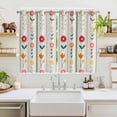 thumbnail image 2 of Spring Floral Kitchen Curtains Window Panels, Colorful Summer Flowers Vintage Botanical Insulated Window Treatment Curtain, Grommet Curtains for Bedroom/Living Room/Bathroom, 2 Piece 52"Wx72"L, 2 of 8