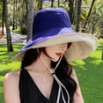 thumbnail image 2 of Kukuzhu Hat For Women In Spring And Summer, Oversized Brim, DoubleSided Fisherman Hat, Solid Color, Version, Outdoor Leisure Beach UV Resistant Sunshade Hat, 2 of 8