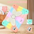 thumbnail image 3 of Elehold for iPad Pro 11 Inch 2024 Case with Kickstand Butterfly Wings Pencil Holder, Heavy Duty Hard Rugged Protective Cover Kids Girls for iPad Pro 11 (M4) 2024,Rainbow, 3 of 6