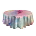 thumbnail image 5 of Colorful Cloud Star Tie Dye Pattern Round Tablecloth 60"x60",Wrinkle Wipeable Table Cloth for Kitchen Dining Room Picnic Patio Party, 5 of 6
