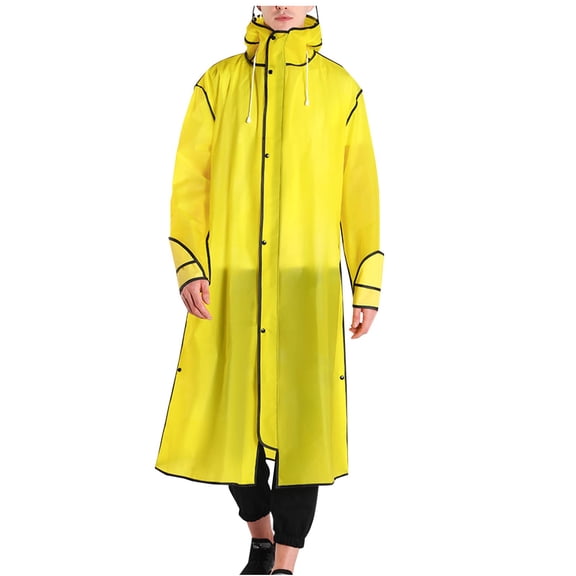 Luxalzxs Rain Ponchos for Adults, Reusable Lightweight Rain Coat for Men and Women, Unisex EVA Raincoat with Hood Waterproof Rain Poncho Long Clear Rainwear Rain Jacket