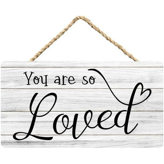 Rustic Wooden Sign Decor - You Are So Loved - Wood Plaque Home & Office Inspirational Gifts Hanging Wall Signs 6x12 IN