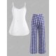 thumbnail image 2 of Jersey Plaid Plaid Pajama Cami Top y Pantalones Rosegal Pijamas y Batas Tallas Grandes, 2 of 5