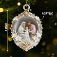 thumbnail image 4 of Christmas Nativity Ornament Round Signboard, Virgin Mary Blessed Mother Ornament with Pearl, Lily & Crystal Border, Christmas Tree Decor, Catholic / Christian Decor Jesus Birth Christmas Ornaments, 4 of 4