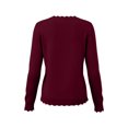 thumbnail image 7 of QIYAGBSA Sweaters for Women Scalloped Edge Round Neck Long Sleeve Lightweight Knit Pullover for Fall and Winter (Wine, M), 7 of 7